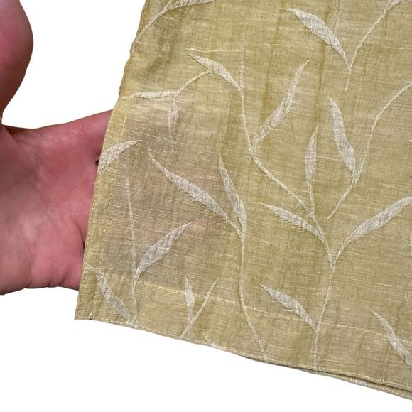 Chico's Design Yellow Gold Embroidered Linen Blend Button Up Blouse Shacket Sz 3 - Picture 4 of 9